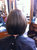 Asymmetrical bob w/ graduated back