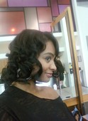 Shoulder Length w/flat-iron curls