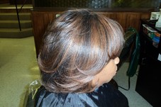 Healthy Relaxed Hair  with Color